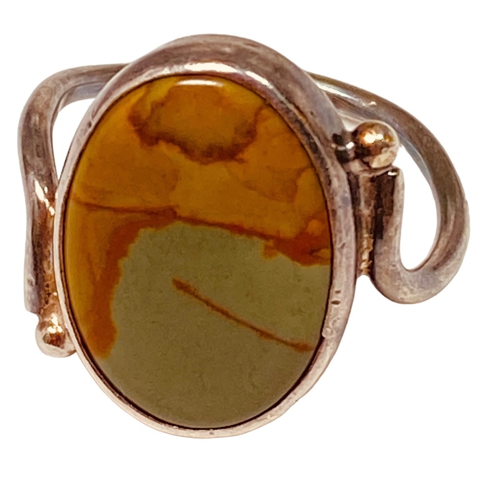 Sterling Silver Jasper Ring Size 7